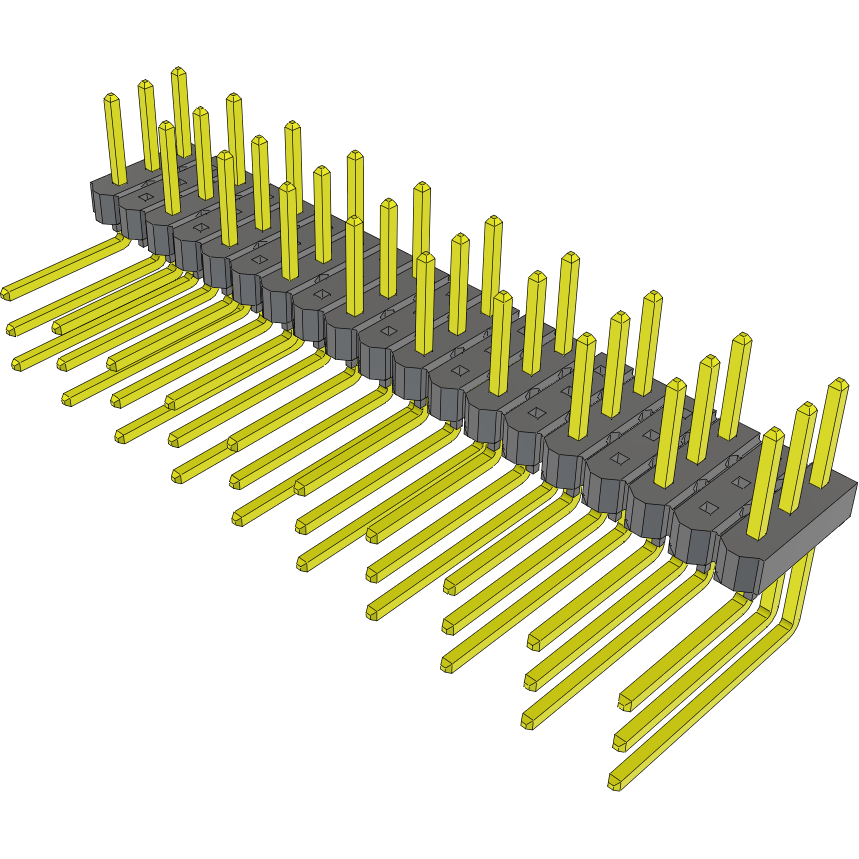 Samtec-TSW-210-09-T-T-RA Cabezales del conector y receptáculos PCB Conn Unshrouded Header HDR 30 POS 5.08mm Solder RA Side Entry Thru-Hole Bulk