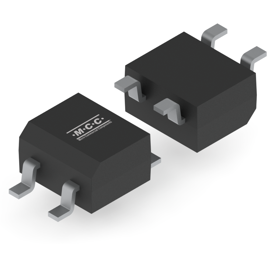 Micro Commercial Components-MB10S-TP Bridge Rectifiers Diode Rectifier Bridge Single 1KV 0.8A 4-Pin Case MBS-1 T/R
