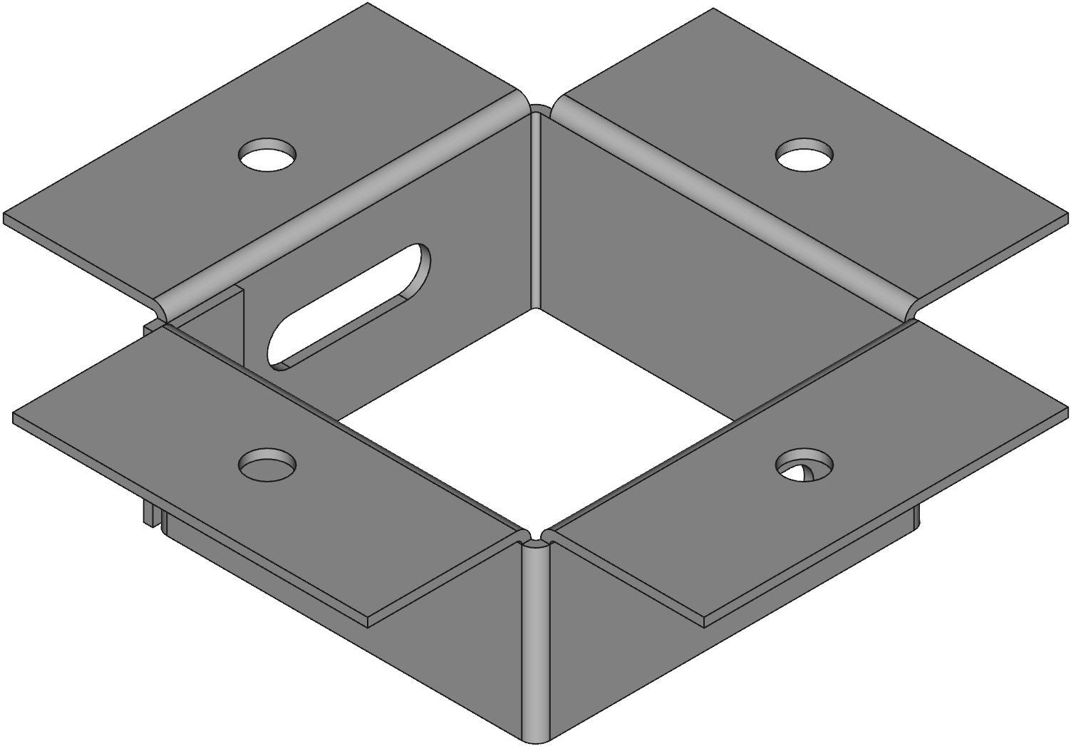 Hammond Manufacturing-CWAD2 Cable Accessories Wiring Ducts Box Adapter Square Panel Mount Steel Gray
