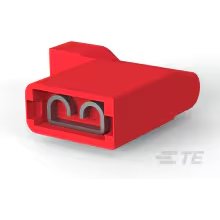 TE Connectivity-2-521164-2 Connector Terminals Quick Disconnect Terminal 18-22AWG Brass Red F 16.14mm Tin Reel/Strip