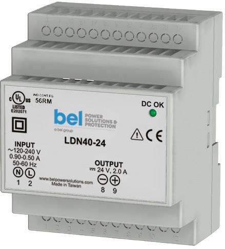 Bel Power Solutions-LDN40-24 Alimentation électrique CA en CC AC/DC Power Supply Single-OUT 24V 2A 40W 24-Pin