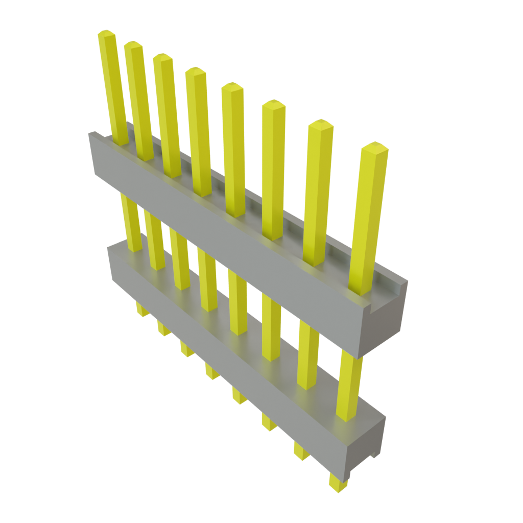 Samtec-DW-08-09-T-S-400 Cabezales del conector y receptáculos PCB Conn Board Stacker HDR 8 POS 2.54mm Solder ST Top Entry Thru-Hole Bulk