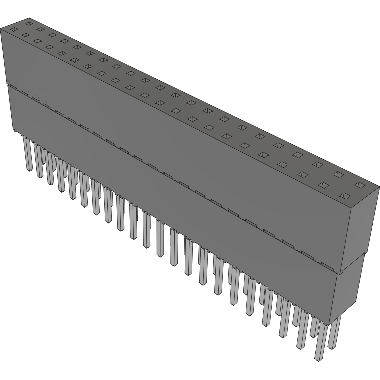 Samtec-ESQ-122-34-T-D Steckverbinderleisten und Leiterplattenbuchsen Conn Elevated Socket SKT 44 POS 2.54mm Solder ST Top Entry Thru-Hole Tube