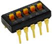 ALPS Electric-SSGM150100 Commutateur DIP Switch DIP ON OFF SPST 5 Top Slide 0.1A 50VDC PC Pins 3000Cycles 2.54mm Thru-Hole Stick