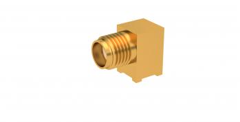 Radiall-R124681800 RF-Steckverbinder Conn SMA 0Hz to 6GHz 50Ohm Solder RA SMD RCP Gold Over Nickel