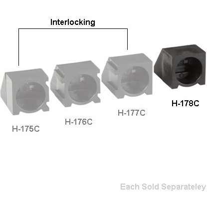 Bivar-H-178C-2 Lighting Accessories LED Holder, Right Angle, 5mm LED, Single Level, 0.120in. Center Line, 2 Lead, Molded Nylon, Black
