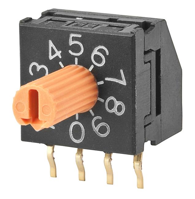 NKK Switches-FR01KR10H-06XL Conmutador DIP Switch DIP N.O./N.C. SP10T 10 Shaft 0.1A 5VDC PC Pins 1000Cycles Thru-Hole Bulk