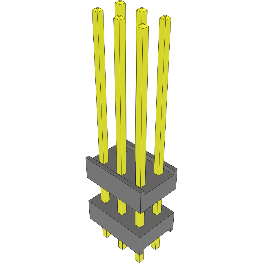 Samtec-DW-03-12-T-D-325 Connector Headers and PCB Receptacles Conn Board Stacker HDR 6 POS 2.54mm Solder ST Top Entry Thru-Hole Bulk
