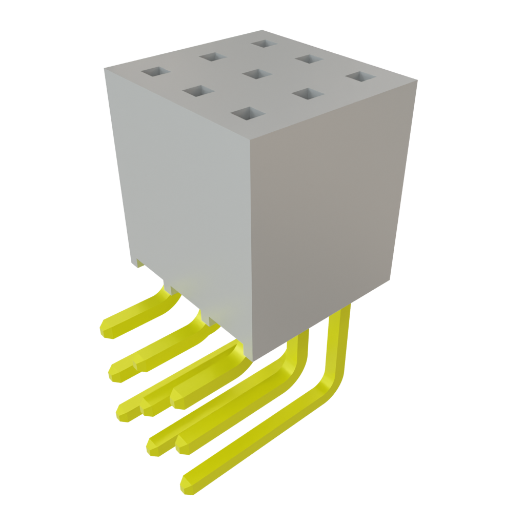 Samtec-SSQ-103-02-F-T-RA Cabezales del conector y receptáculos PCB Conn Socket Strip SKT 9 POS 2.54mm Solder RA Side Entry Thru-Hole Bulk