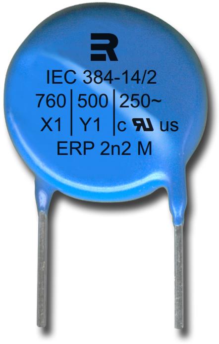 KEMET Corporation-C831DR151M760J Kondensator, keramisch, einlagig Cap Ceramic Suppression X1/Y1 150pF 760VAC/500VAC Y5T 20%( 8 X 6mm) Radial Disc 125°C T/R