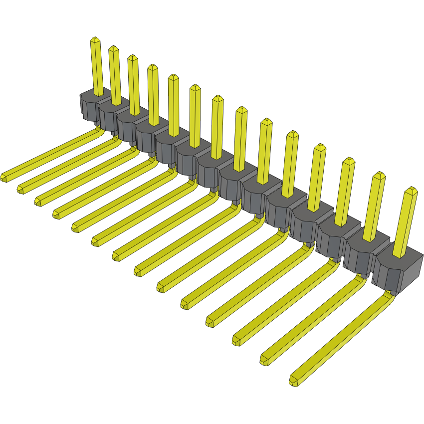 Samtec-TSW-114-10-S-S-RA 连接器插头及 PCB 插座 Conn Unshrouded Header HDR 14 POS 2.54mm Solder RA Side Entry Thru-Hole Bulk