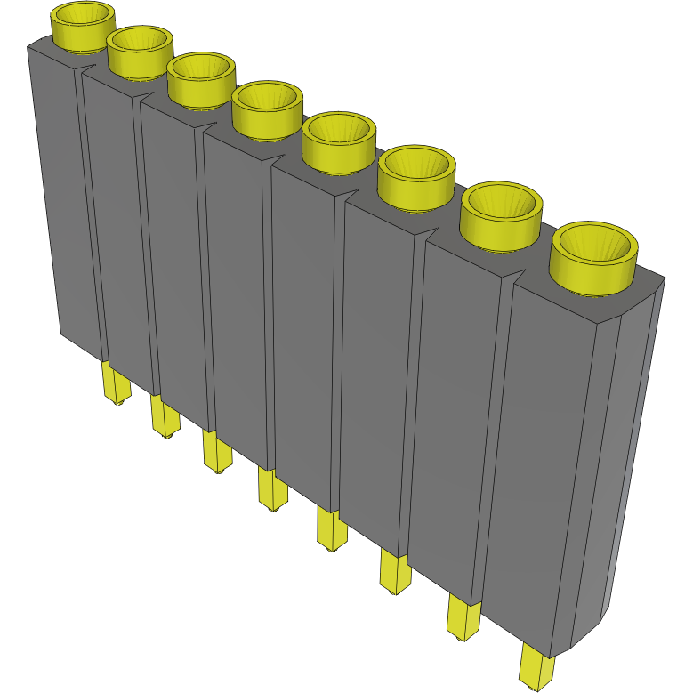 Samtec-ESS-108-T-24 Cabezales del conector y receptáculos PCB Conn Socket Strip SKT 8 POS 2.54mm Solder ST Top Entry Thru-Hole Bulk