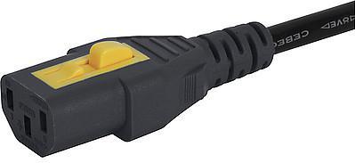 SCHURTER-3-100-522 Cable Assembly AC Power Power Supply Cord with IEC Connector C13, V-Lock, straight