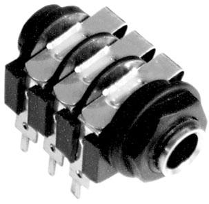 Amphenol-ACJS-PC Steckverbinder für Audio und Video Conn 1/4" Stereo Phone Jack F 3 POS Solder Lug RA Thru-Hole 6 Terminal 1 Port