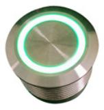 C&K-ATPS22SL5612M2SA04G Botón pulsador Switch Push Button N.O. SPST Flat Round Button 2A 36VDC Momentary Panel Mount/Through Hole Solder Lug Box