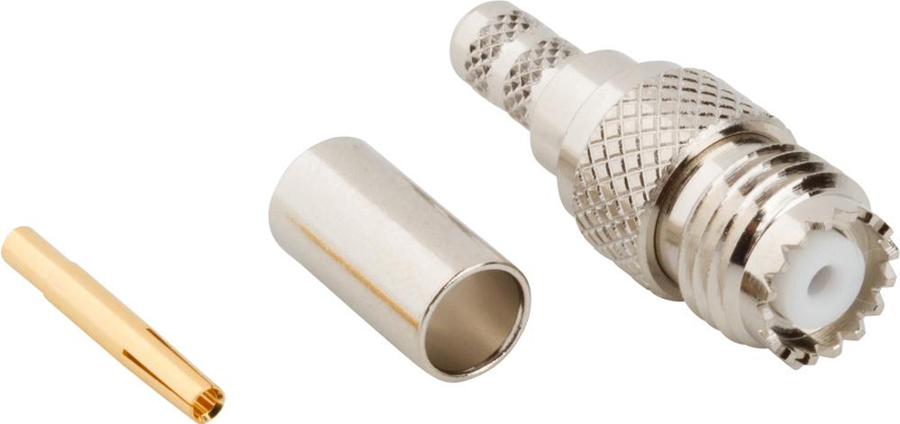 Amphenol RF-182112 RF-Steckverbinder Conn Mini-UHF 0Hz to 2.5GHz 50Ohm Crimp ST Cable Mount RCP Gold