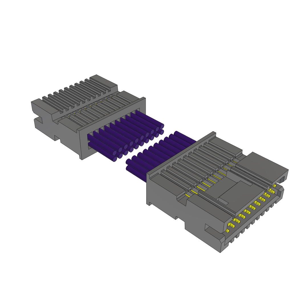 Samtec-TFSD-10-28-G-10.00-DL-NUX 其他电缆组件 Cable Assembly Discrete Wire 0.254m 28AWG Terminal Strip to Terminal Strip 20 to 20 POS HDR-HDR Crimp-Crimp Layer