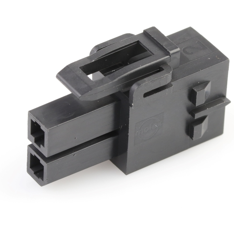 Molex-1716920202 Carcaza de cables discretos de conector Conn Housing RCP 2 POS 5.7mm Crimp ST Cable Mount Black Mega-Fit Bag