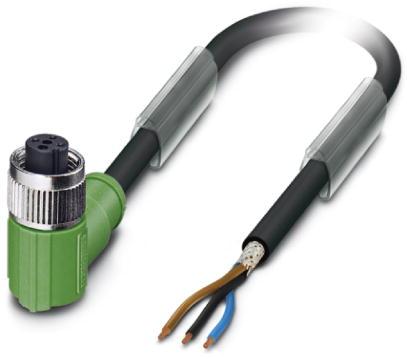PHOENIX CONTACT-1682838 Andere Kabelbaugruppen Sensor/actuator cable, 3-pos., PUR halogen-free black, shielded, free conductor end on angled M12 socket, cable length: 5 m