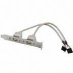 Assmann WSW components, Inc-AK674 其他电缆组件 Double USB cable 2x5 wire cable AWG 24/28, shielded 2 x USB A Female to 2 x 5-pin Socket Connector 0,25m, Beige