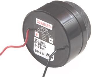 Mallory Sonalert Products-SC616NLR Audioanzeigen und -alarme Audio Indicator Piezo 6VDC 16VDC 22mA 80dBA 2400Hz to 3400Hz Panel Mount Wire Lead Bulk