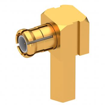 Radiall-8955-1521-003 RF-Steckverbinder Conn MCX 50Ohm Crimp RA Cable Mount RCP Gold