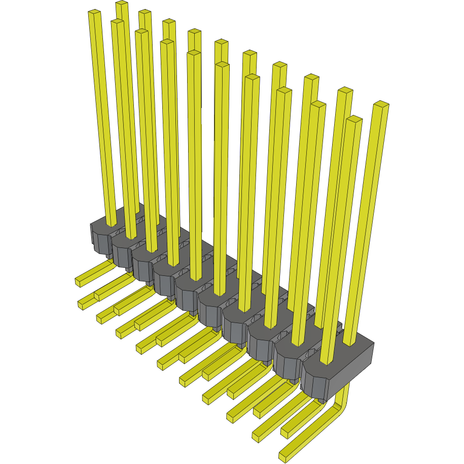 Samtec-MTSW-110-12-S-D-730-RA Steckverbinderleisten und Leiterplattenbuchsen Conn Unshrouded Header HDR 20 POS 2.54mm Solder RA Thru-Hole Bulk