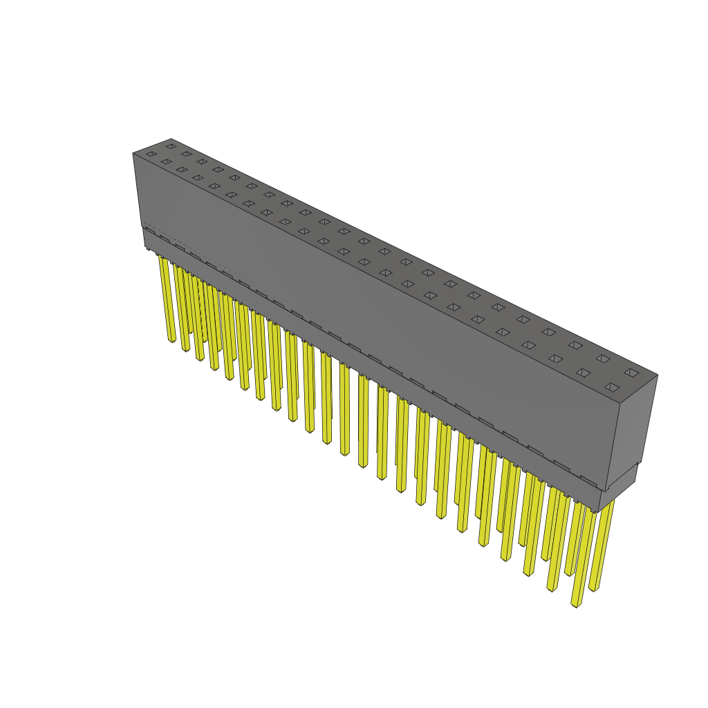 Samtec-ESQ-123-39-G-D Embases de raccordement et réceptacles PCB Conn Elevated Socket SKT 46 POS 2.54mm Solder ST Top Entry Thru-Hole Tube