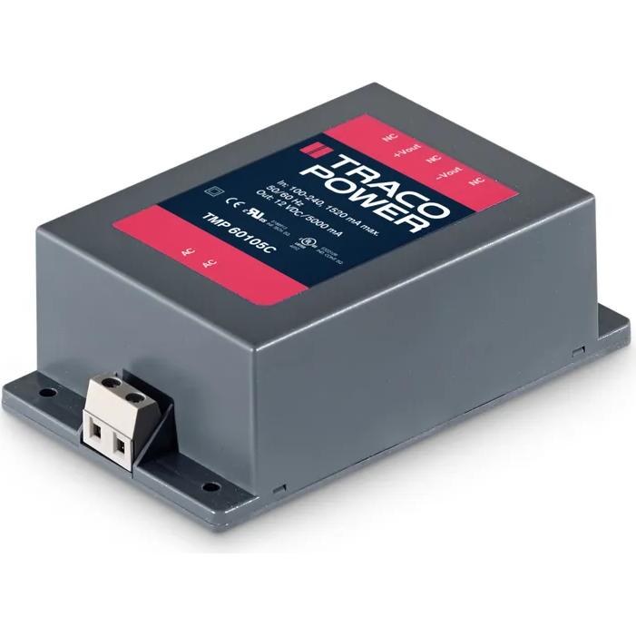TRACO Electronic AG-TMP 60105C 交流至直流电源供应器 AC/DC Power Supply Single-OUT 5.1V 10A 51W 7-Pin