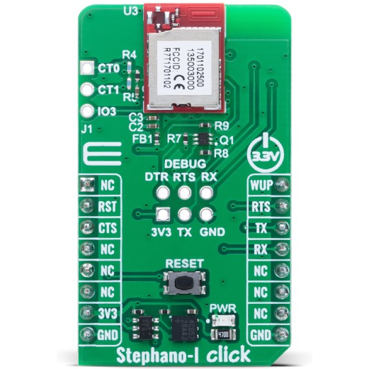 MikroElektronika-MIKROE-6594 Placas y kits de desarrollo inalámbricos/RF 2617011025000 Combo Wireless Module Click Board