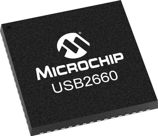 Microchip Technology-USB2660I-JZX-03-TR Circuito integrado de interfaz&nbsp;USB High Speed Ultra Fast Multi Format and SD/MMC and MS Flash Media Controller USB 2.0 3.3V T/R 64-Pin QFN EP