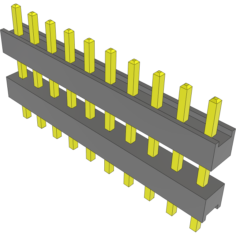 Samtec-DW-10-08-T-S-315 连接器插头及 PCB 插座 Conn Board Stacker HDR 10 POS 2.54mm Solder ST Top Entry Thru-Hole Bulk
