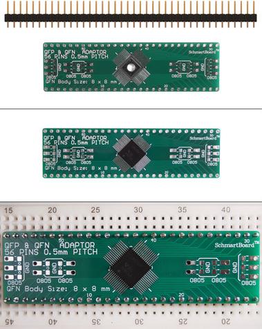 SchmartBoard-204-0019-01 Entwicklungssätze und Werkzeuge 0.5 Pitch 56 Pin QFP/QFN to DIP Adapter With Schmartboard, ez Technology