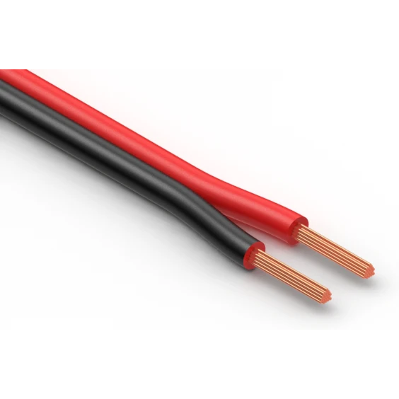 Tensility International-30-02855 Câble multiconducteur Flat Cable 2Conductors 16AWG 5.2mm 300V Black/Red Cross Linked Polyethylene