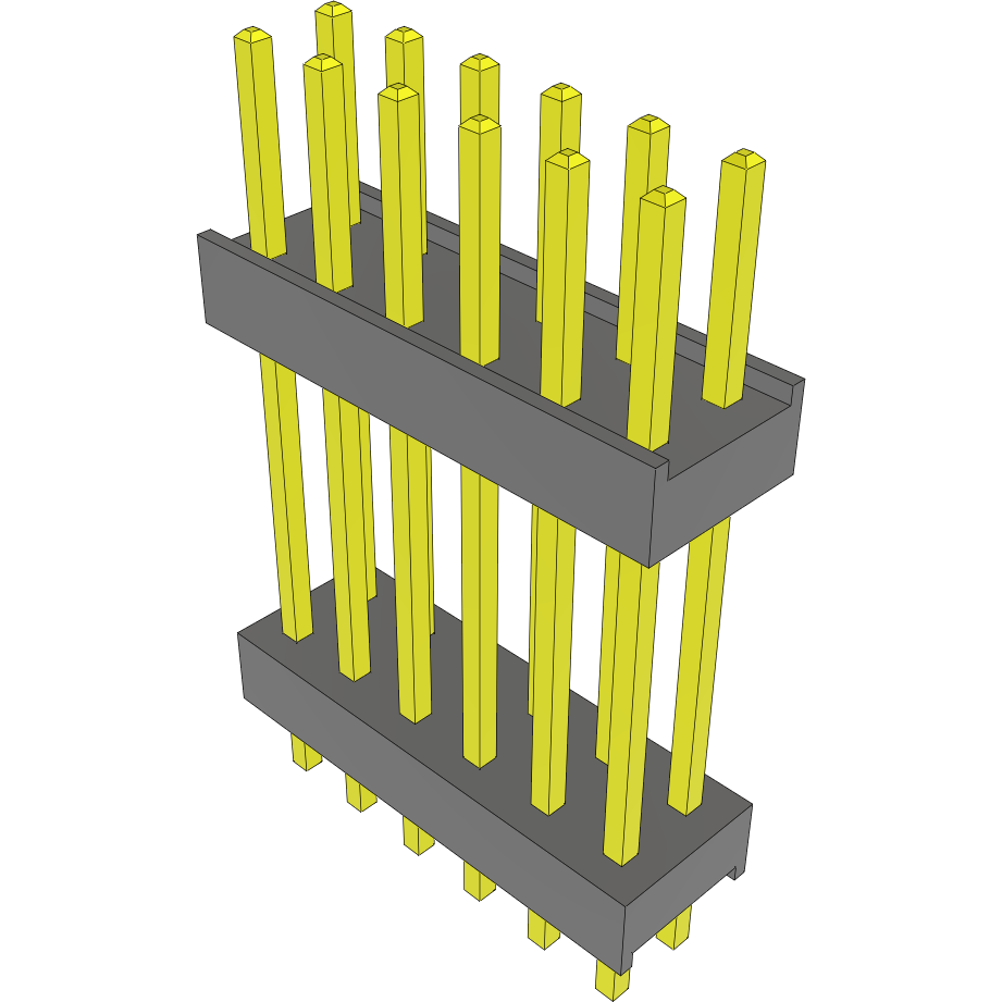 Samtec-DW-06-11-L-D-610 Connector Headers and PCB Receptacles Conn Board Stacker HDR 12 POS 2.54mm Solder ST Top Entry Thru-Hole Bulk