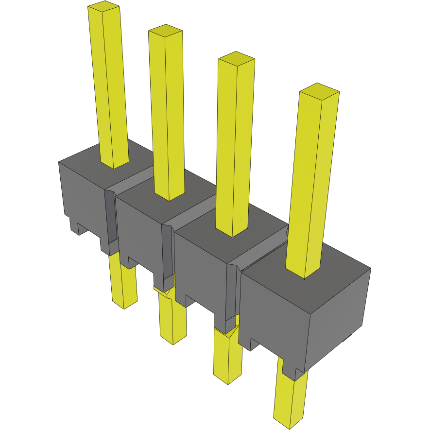 Samtec-MTSW-104-07-L-S-200-LL Cabezales del conector y receptáculos PCB Conn Unshrouded Header HDR 4 POS 2.54mm Solder ST Top Entry Thru-Hole Bulk