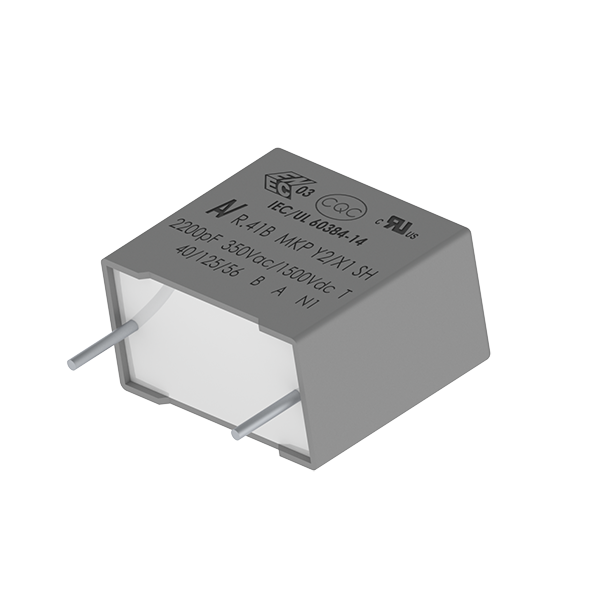 KEMET Corporation-R41BI233050T0K Capacitor Film Cap Film Suppression X1/Y2 0.033uF 1500VDC/350VAC PP 10%( 18 X 8.5 X 14.5mm) Radial Plastic Rectangular Can 15mm 125°C Bag Automotive AEC-Q200