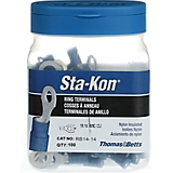 ABB Installation Products, Inc-RB14-14 Connector Terminals Ring Tongue Terminal 14-18AWG Copper Blue 27.43mm Electro Tin