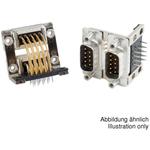 Conn D-Sub SKT/SKT 9/9 POS Solder RA Thru-Hole 18 Terminal 2 Port