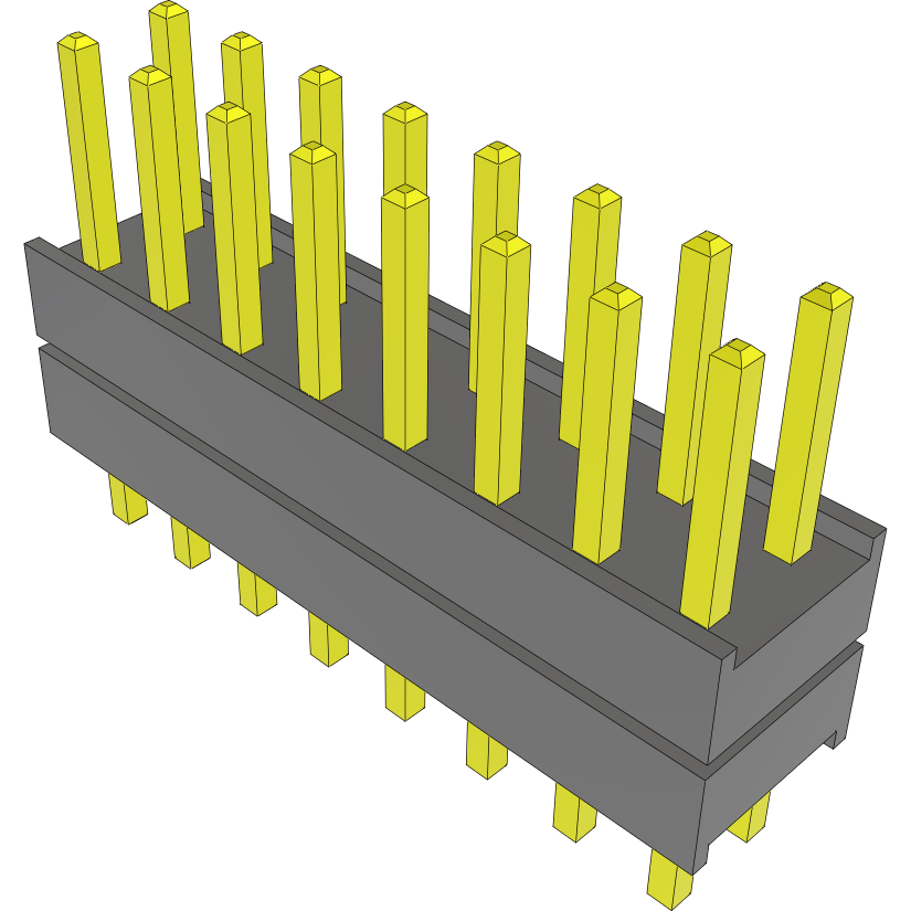 Samtec-DW-08-08-G-D-215 连接器插头及 PCB 插座 Conn Board Stacker HDR 16 POS 2.54mm Solder ST Top Entry Thru-Hole Bulk