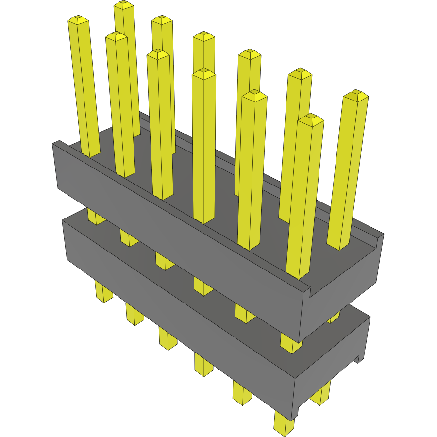 Samtec-DW-06-15-T-D-275 Connector Headers and PCB Receptacles Conn Board Stacker HDR 12 POS 2.54mm Solder ST Top Entry Thru-Hole Bulk