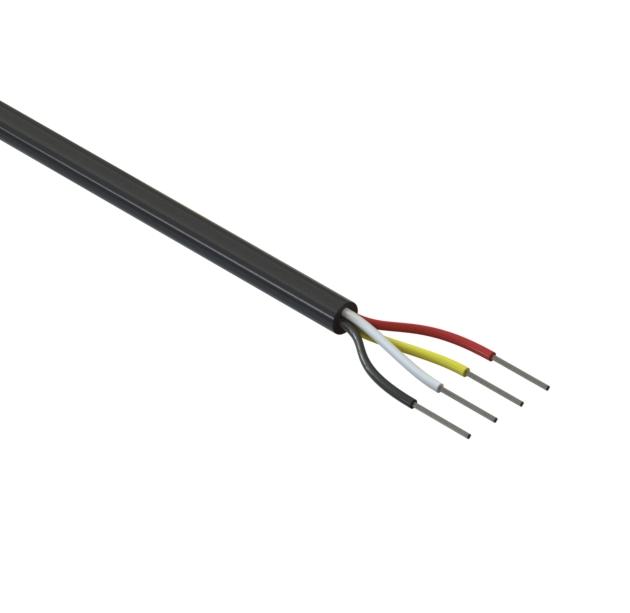 Tensility International-30-00386 Kabel, Mehrleiter Multi-Conductor Cable Polyvinyl Chloride 4Conductors 22AWG 5.05mm 300V Black Polyvinyl Chloride