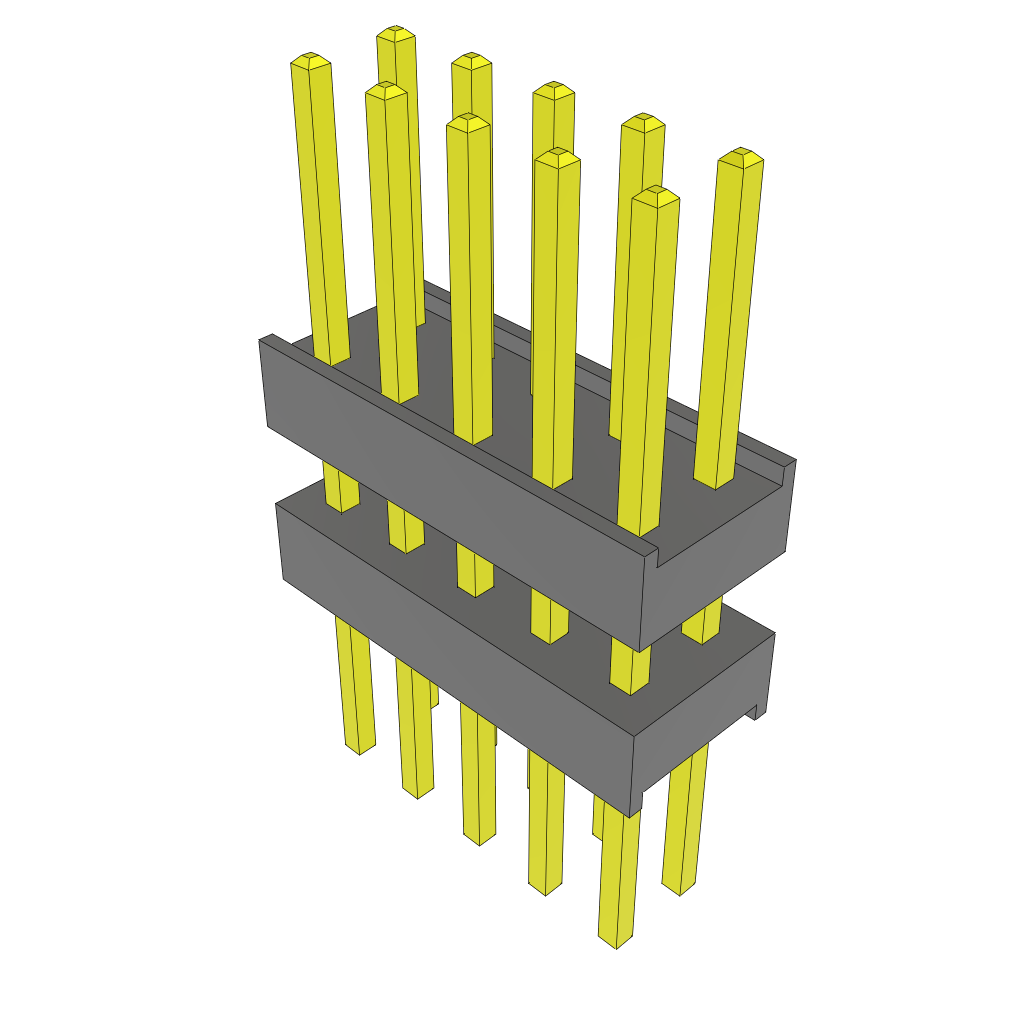 Samtec-ZW-05-10-G-D-295-251 Steckverbinderleisten und Leiterplattenbuchsen Conn Board Stacker HDR 10 POS 2.54mm Solder ST Top Entry Thru-Hole Bulk