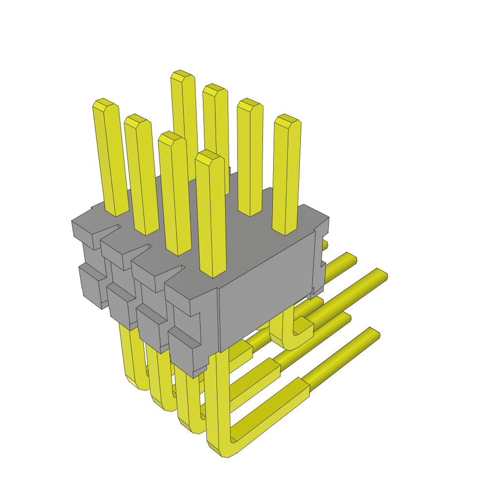 Samtec-TMS-104-03-G-D-RA Connector Headers and PCB Receptacles Conn Unshrouded Header HDR 8 POS 1.27mm Solder RA Side Entry Thru-Hole Bulk