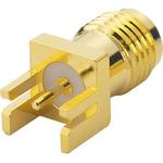 Conn SMA 0Hz to 12.4GHz 50Ohm Solder ST Edge Mount F Gold