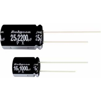 Rubycon-35PX1000MEFCT410X20 Condensateurs en aluminium Cap Aluminum Lytic 1000uF 35V 20% (10 X 20mm) Radial 5mm 0.865A 2000h 105°C