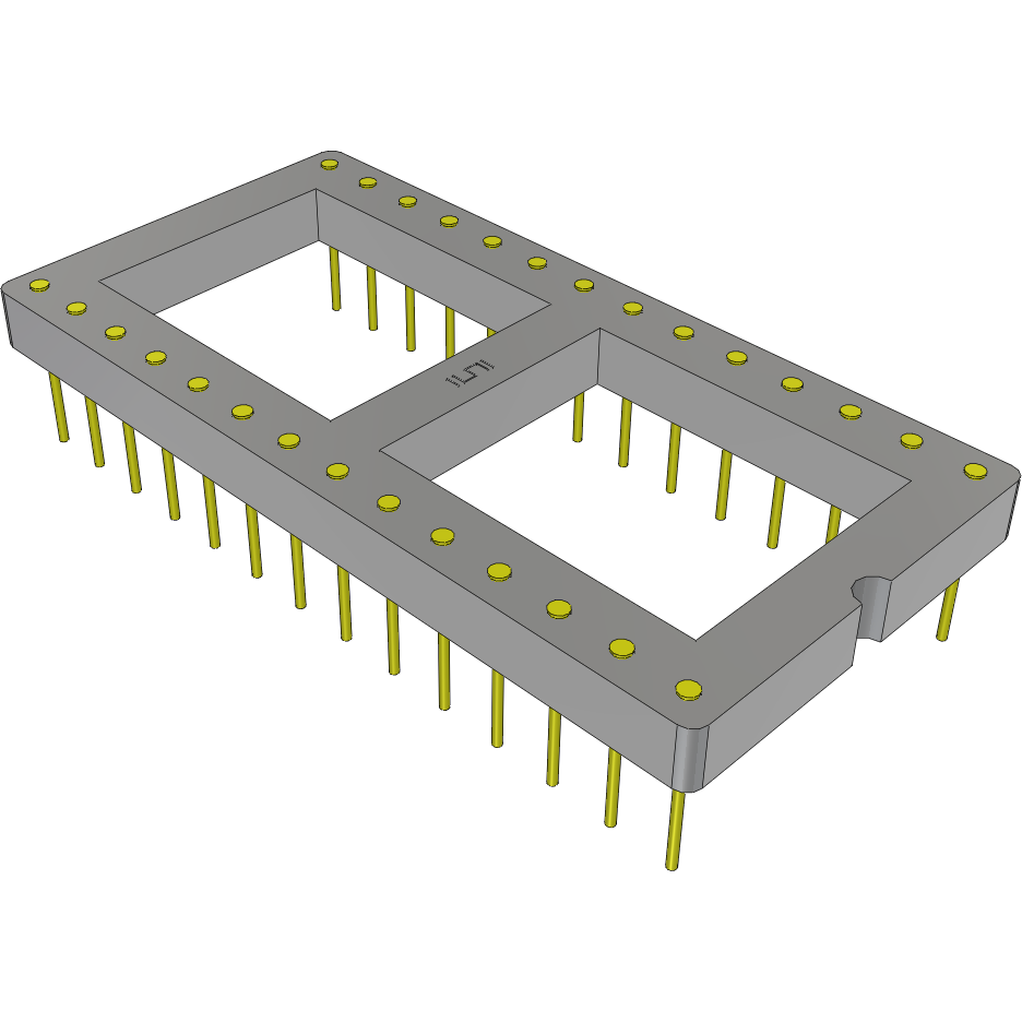 Samtec-APA-628-T-J Connector Socket Conn DIP Adapter HDR 28 POS 2.54mm ST Thru-Hole Tube