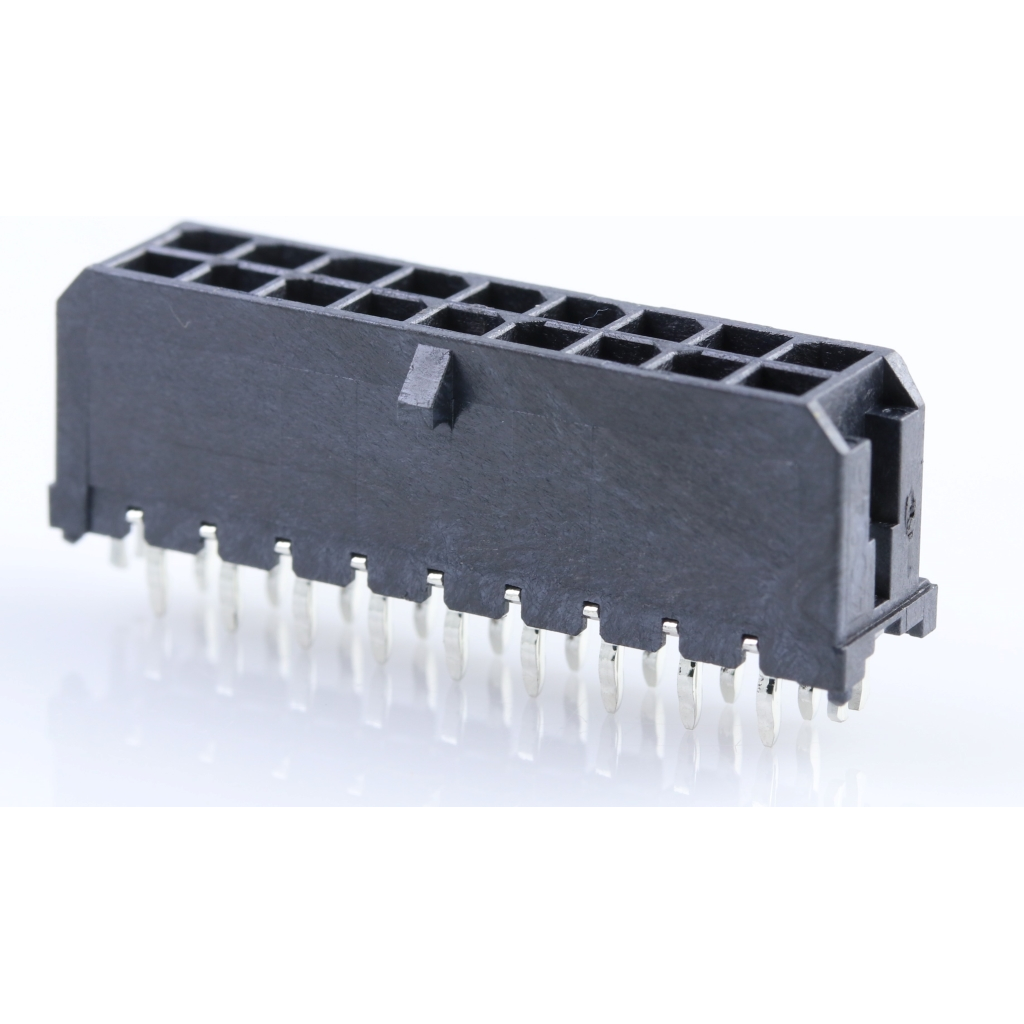 Molex-0430451824 Steckverbinderleisten und Leiterplattenbuchsen Conn Wire to Board HDR 18Power POS 3mm Solder ST Top Entry Thru-Hole Micro-Fit 3.0 Tray