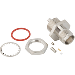 RF Connector TNC Straight Crimp Jack 1.13 mm Micro-cable Bulkhead Front Mount 50 Ohm