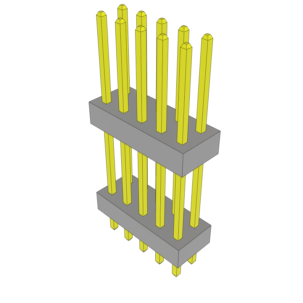 Samtec-TW-05-08-G-D-445-100 Connector Headers and PCB Receptacles Conn Board Stacker HDR 10 POS 2mm Solder ST Top Entry Thru-Hole Bulk